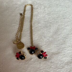 Kate Spade Minnie Mouse Necklace and earrings.